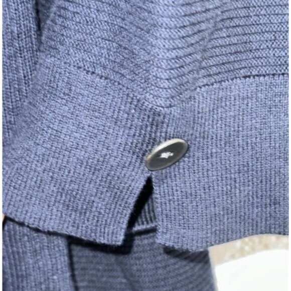 Navy Blue 3/4 Sleeve Ribbed Knit Top By CJ Banks 2X Cotton & Rayon Blend - Picture 6 of 10